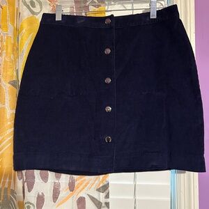 Blue Suede Mini Skirt